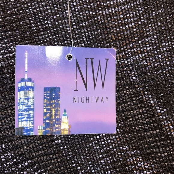 NWT NIGHTWAY Navy Long Sleeve Jewel Neck Knee Length Evening Sheath Dress Sz:4 - Picture 16 of 16